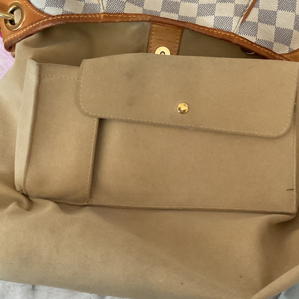 Louis Vuitton Damier Azur Hobo Bag in Cream and Brown - Picture 11 of 14